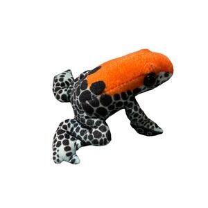 Plush Poison Dart Frog with Sound 6" Orange Blue Rainforest Stuffed Animal